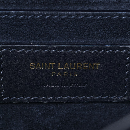 Saint Laurent Suede Calfskin Betty Messenger Navy 5 of 8