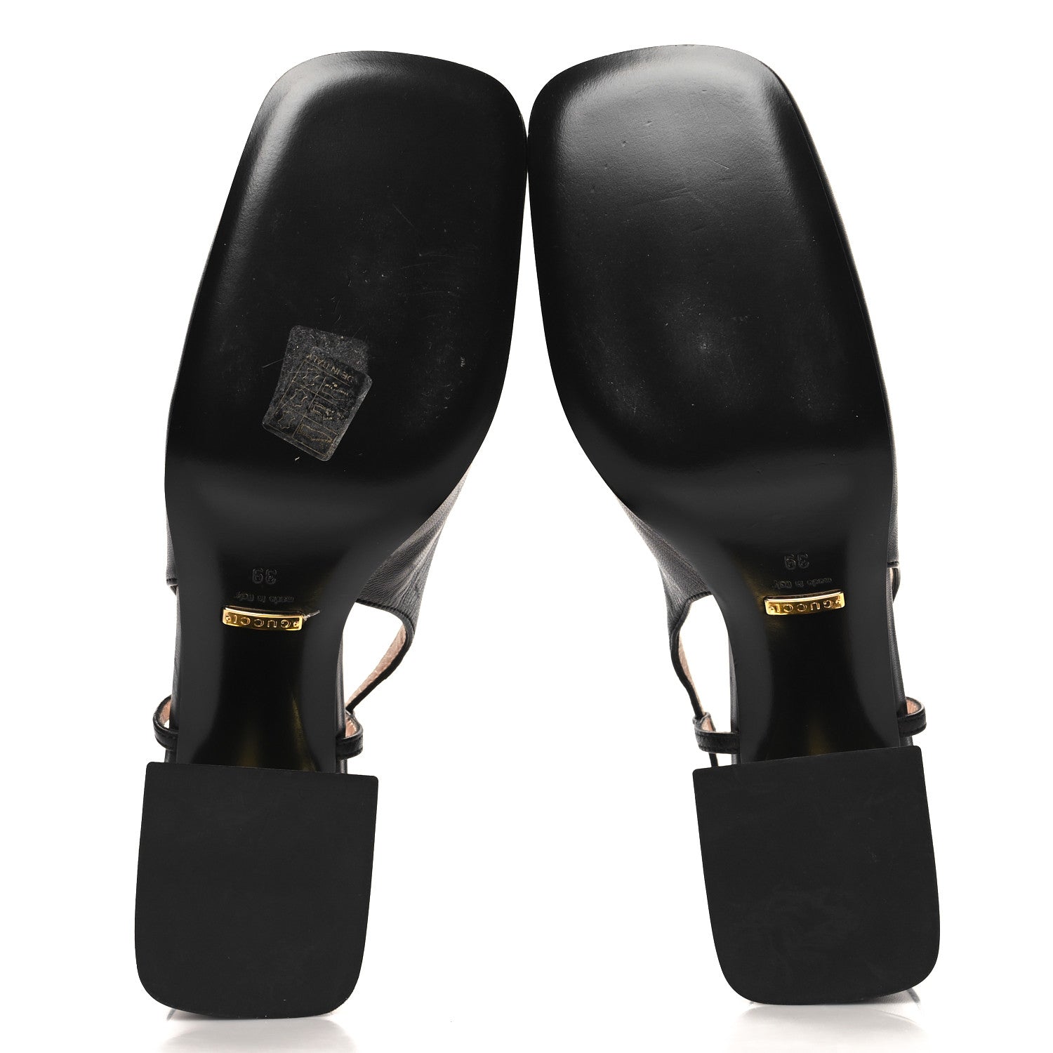 Gucci Malaga Kid Horsebit 75mm Slingback Pumps 39 Black 6 of 8