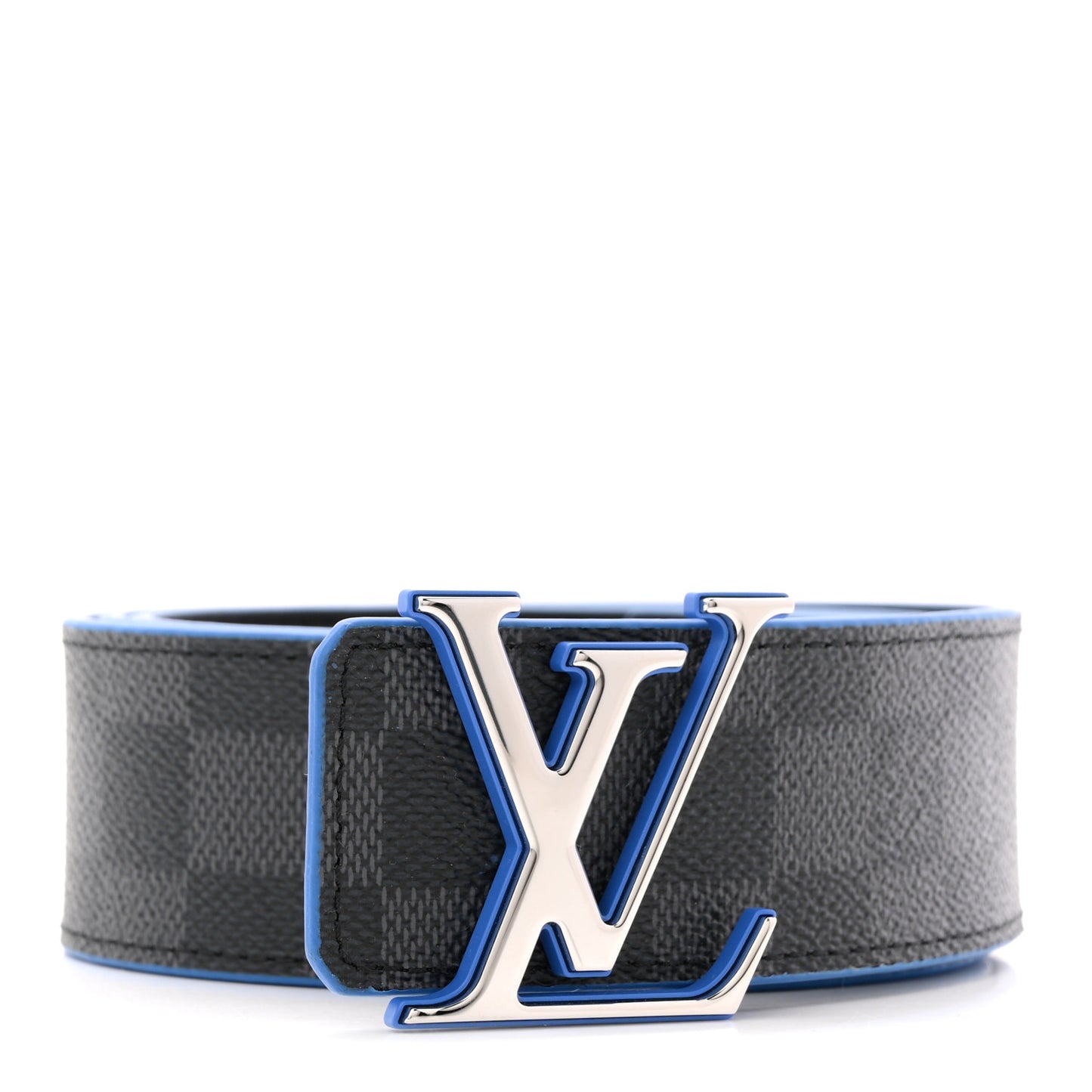 Damier Graphite Calfskin 40mm LV Initiales Reversible Belt 95 38 Blue