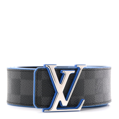 Louis Vuitton Damier Graphite Calfskin 40mm LV Initiales Reversible Belt 95 38 Blue 1 of 7