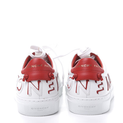 Givenchy Calfskin Reverse Logo Womens Urban Street Sneakers 35 White Red 5 of 10