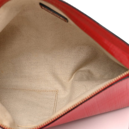 Loewe Patent Linen Embossed Large T Pouch Red 5 of 8