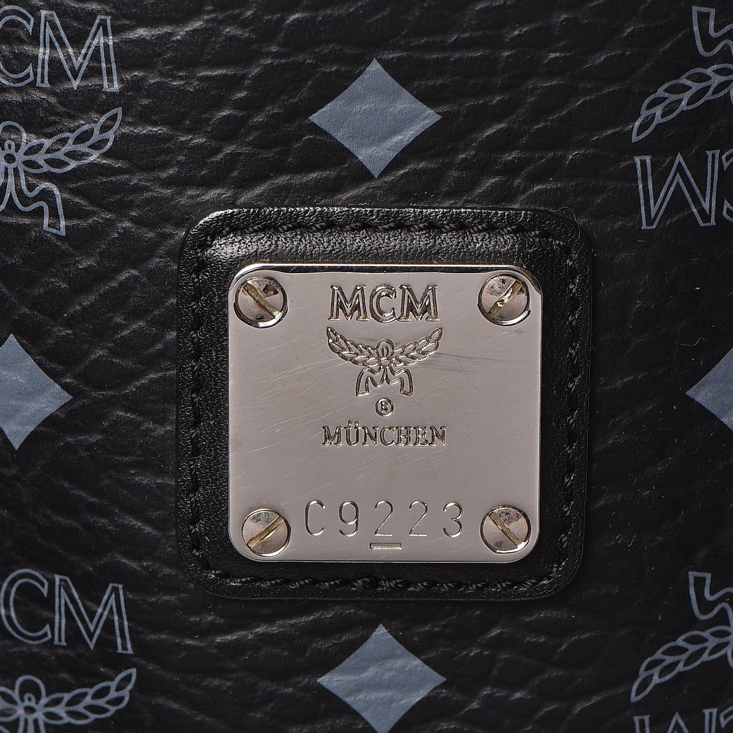 MCM Visetos Shopping Tote Cognac Black 9 of 17