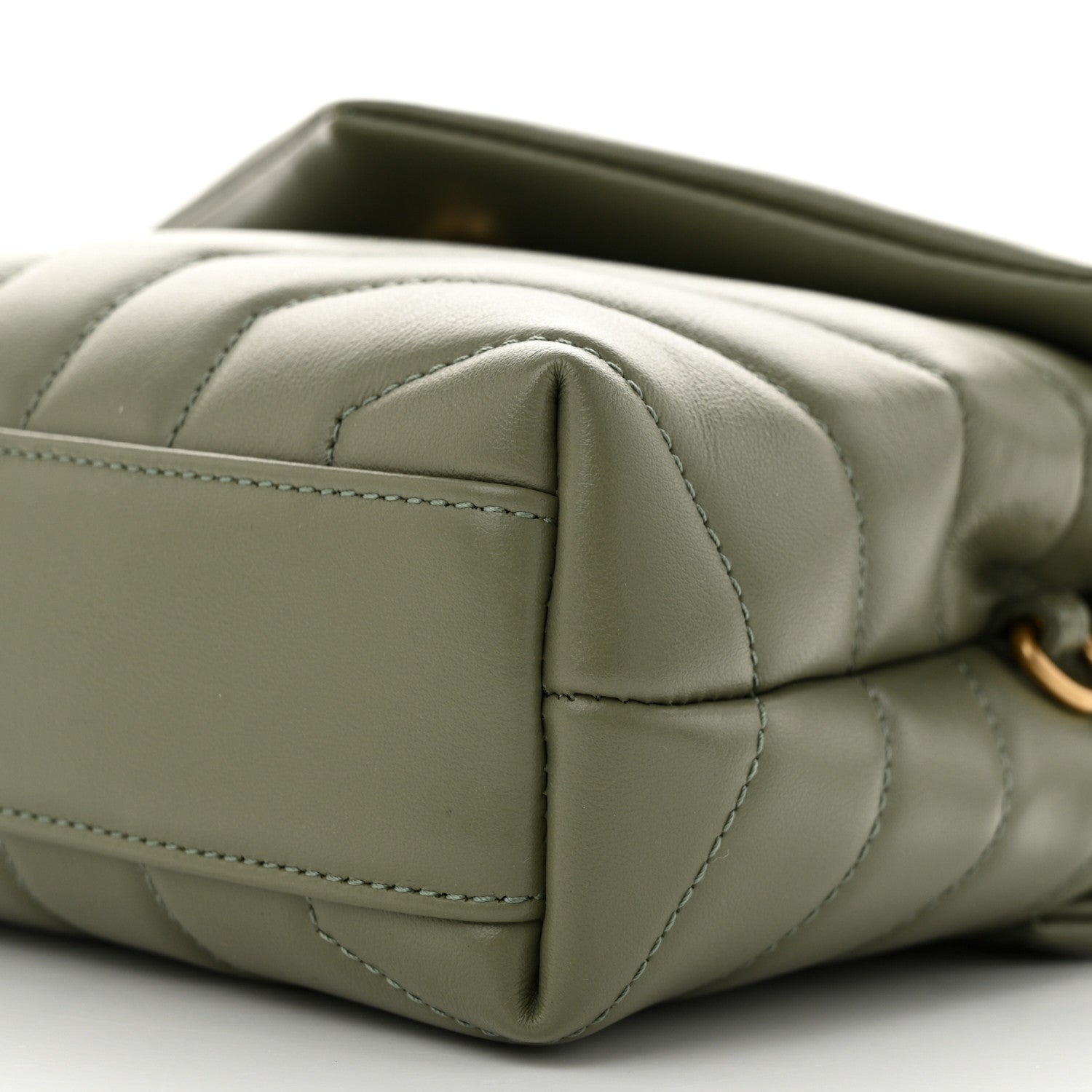 Saint Laurent Calfskin Y Quilted Monogram Toy Loulou Crossbody Bag Light Sage 11 of 11