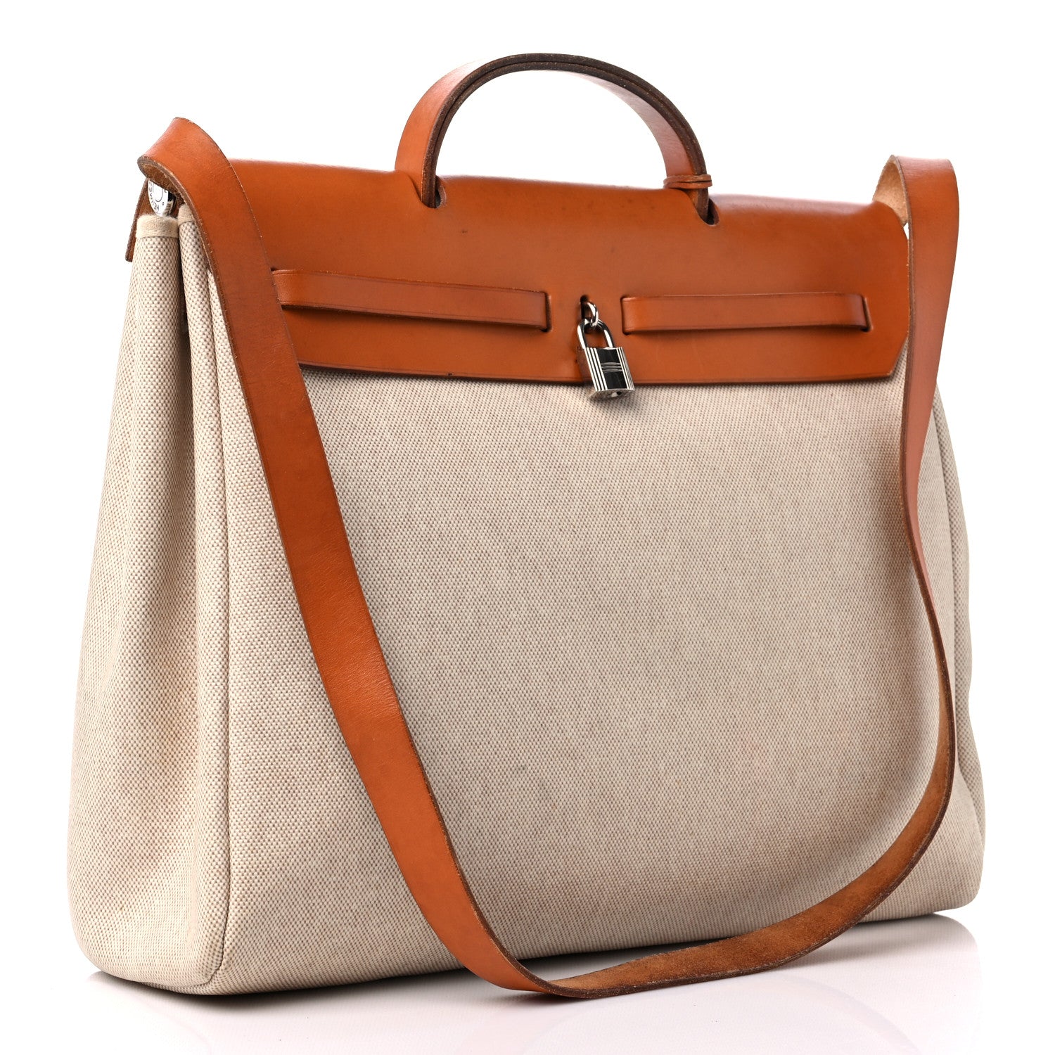 Hermes Toile Vache Calfskin Herbag 39 GM Natural 3 of 17