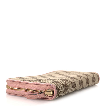 Gucci Monogram Dollar Calfskin Zip Around Wallet Beige Ebony Soft Pink 4 of 9