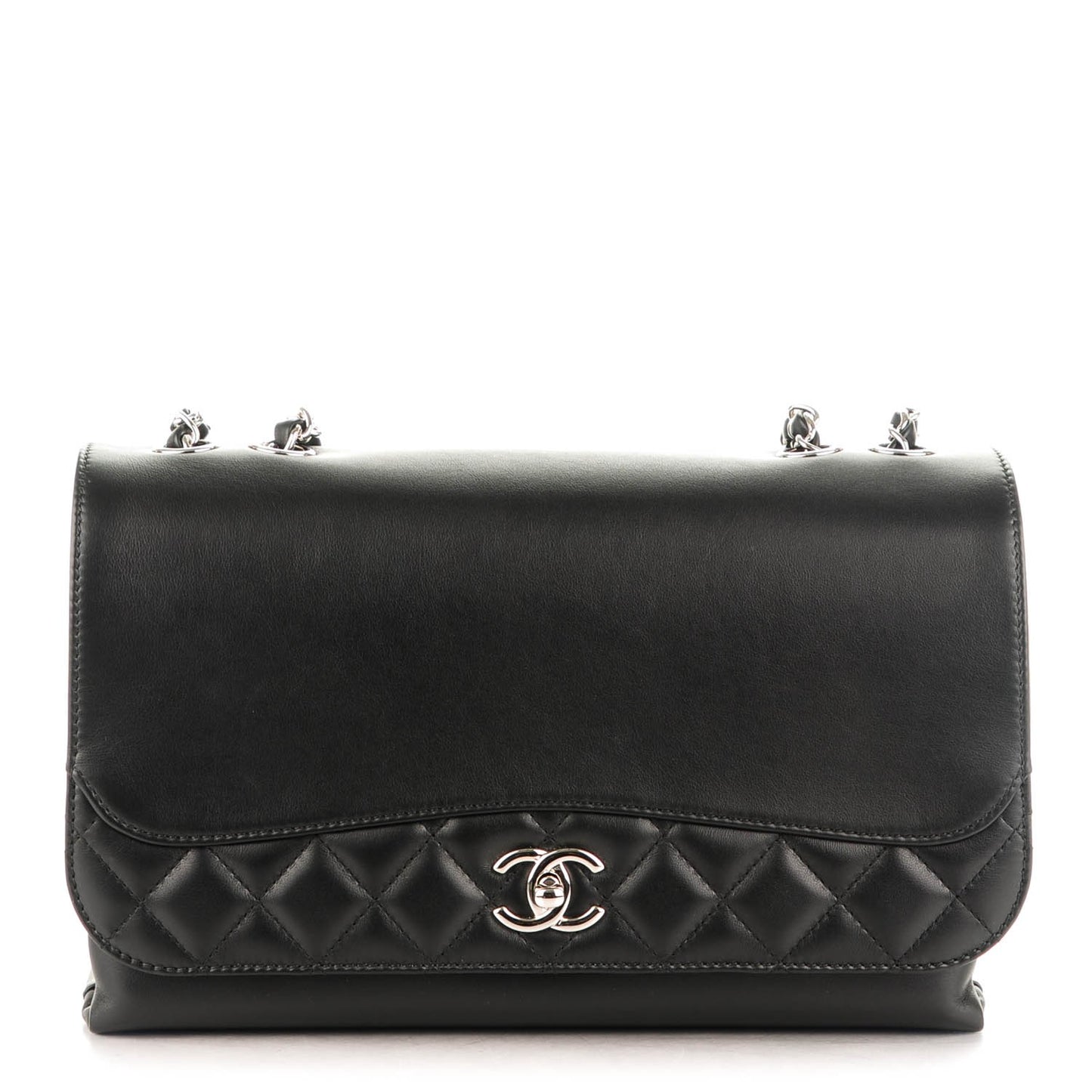 Calfskin Jumbo Tramezzo Flap Black