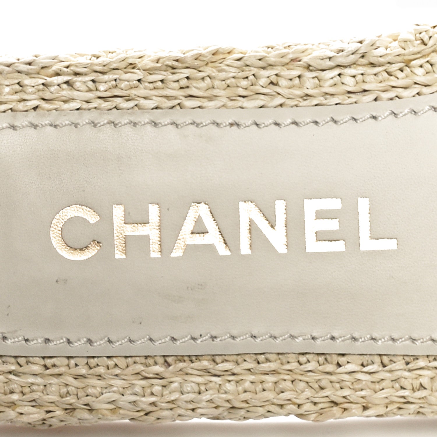 Chanel Raffia CC Espadrille Slip On Sandals 37 Beige 7 of 9