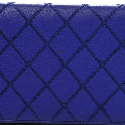 Chanel Calfskin Diamond Stitched Yen Wallet Blue 9 of 9