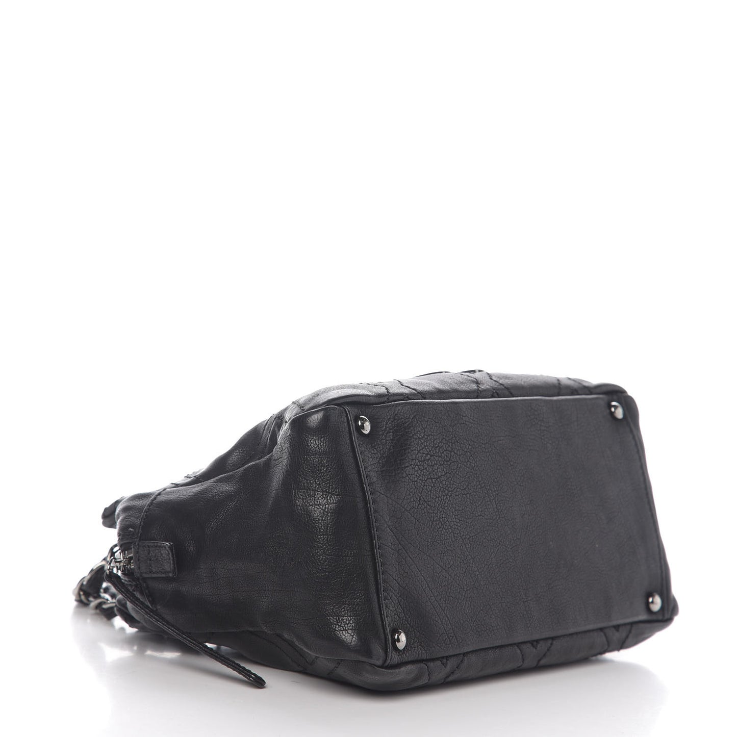 Calfskin Small Diamond Stitch Tote Black