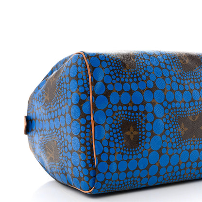 Louis Vuitton Monogram Kusama Town Speedy 30 Blue 9 of 11