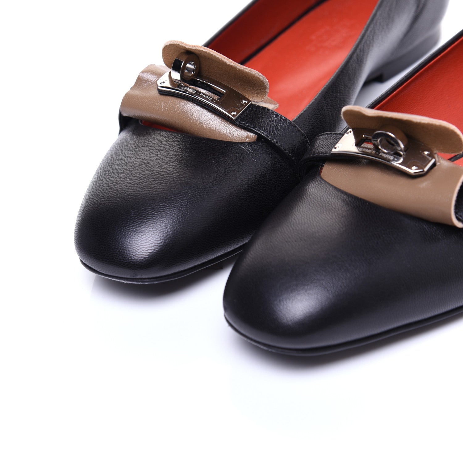 Hermes Goatskin Bilbao Ballerina Flats 37.5 Black 6 of 15