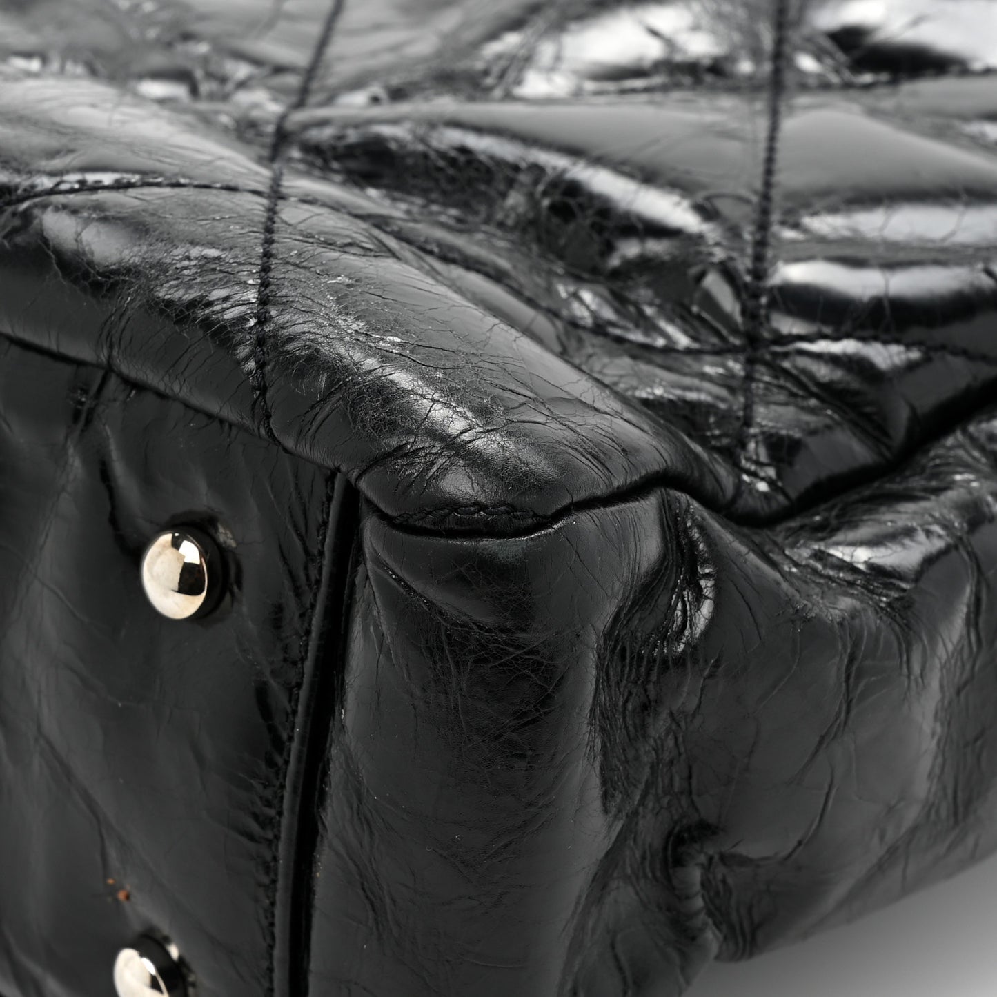 Glazed Calfskin Quilted Tweed Portobello Tote Black Multicolor