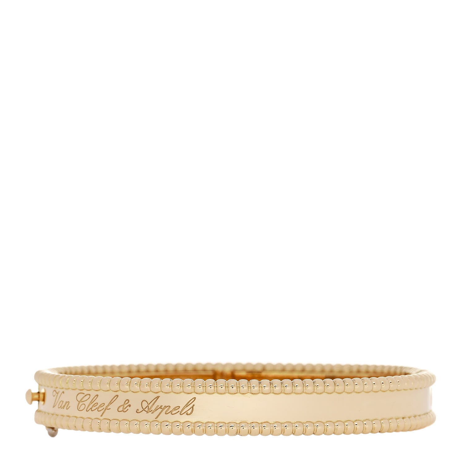 Van Cleef & Arpels 18K Yellow Gold Perlee Signature Bangle Bracelet S 2 of 3