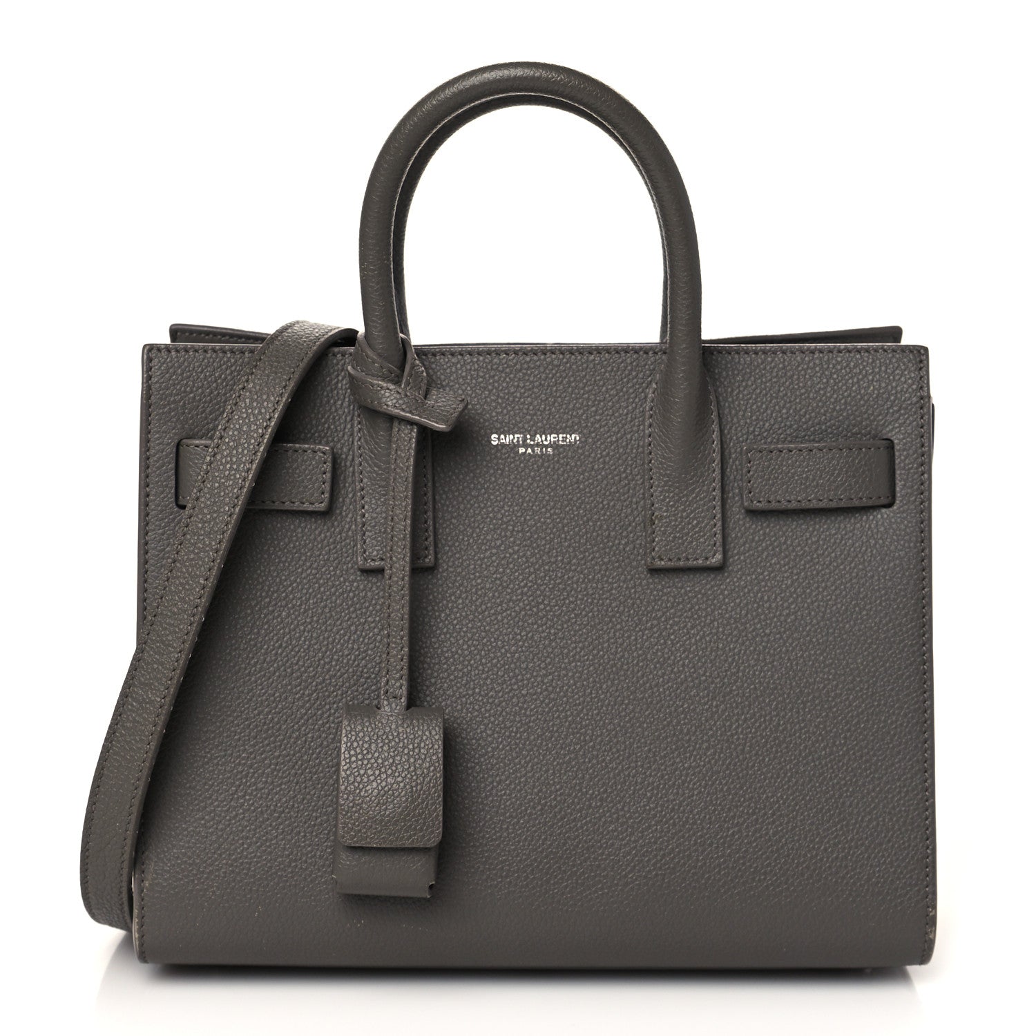 Saint Laurent Grained Calfskin Nano Sac De Jour Fog 1 of 9