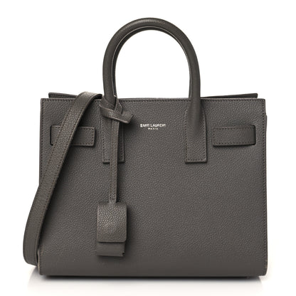 Saint Laurent Grained Calfskin Nano Sac De Jour Fog 1 of 9