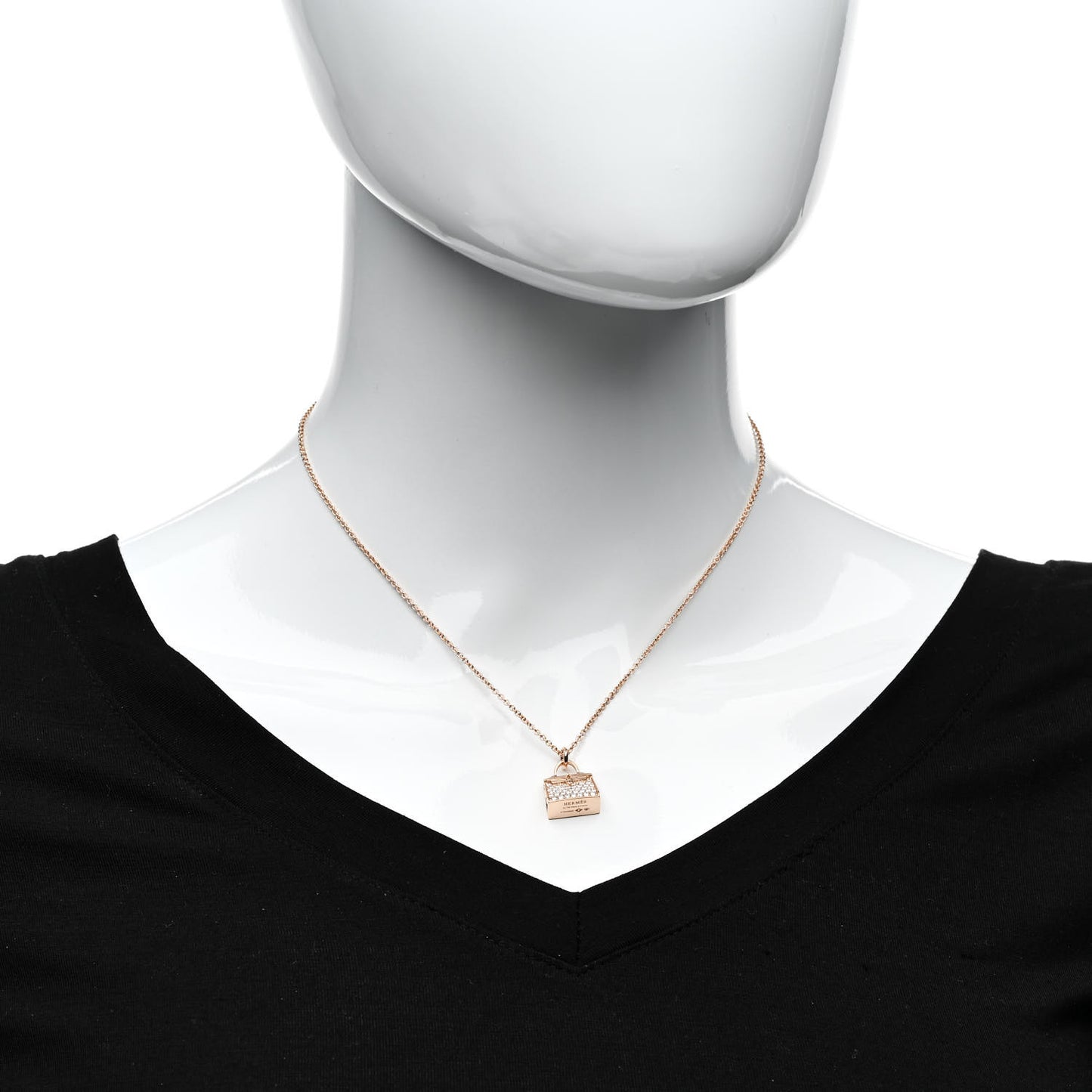 18K Rose Gold Diamond Kelly Amulettes Pendant Necklace