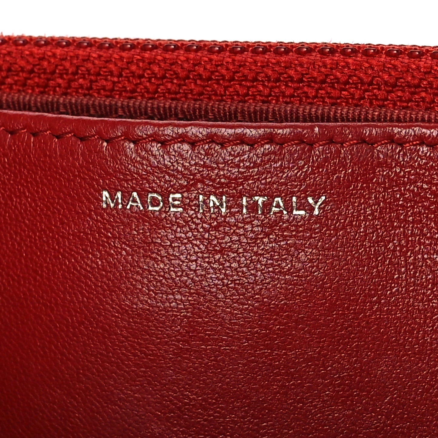 Lambskin Quilted Wallet On Chain WOC Red