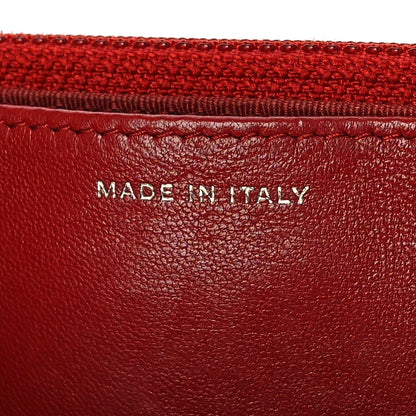 Chanel Lambskin Quilted Wallet On Chain WOC Red 7 of 12