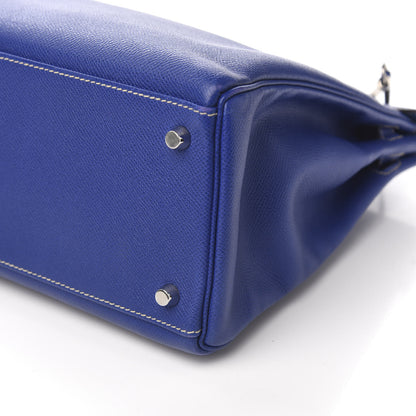 Hermes Epsom Candy Kelly Retourne 35 Bleu Electrique Mykonos 31 of 36