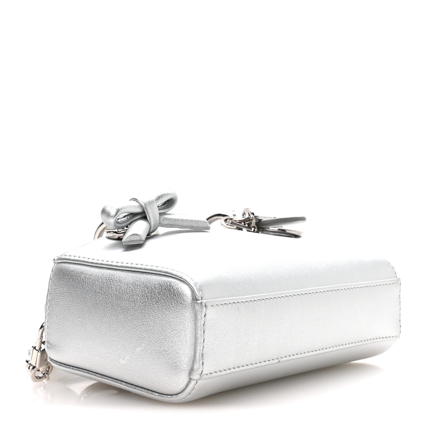 Laminated Lambskin Micro Lady D-Joy Silver