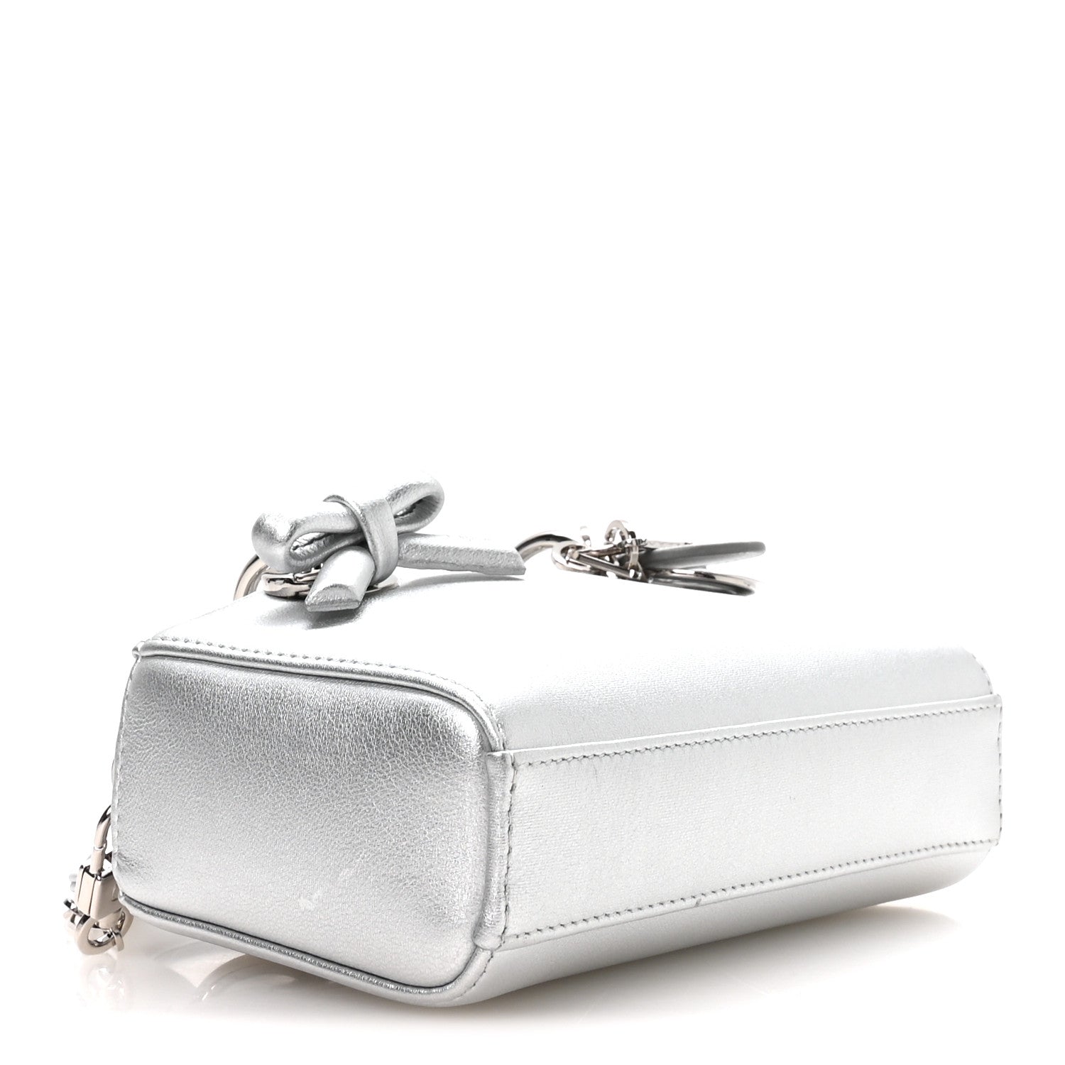 Christian Dior Laminated Lambskin Micro Lady D-Joy Silver 4 of 10