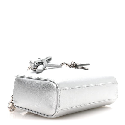 Christian Dior Laminated Lambskin Micro Lady D-Joy Silver 4 of 10
