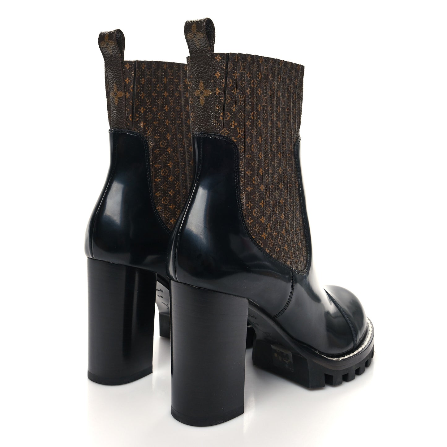 Patent Nano Monogram Ankle Star Trail Boots 39 Black