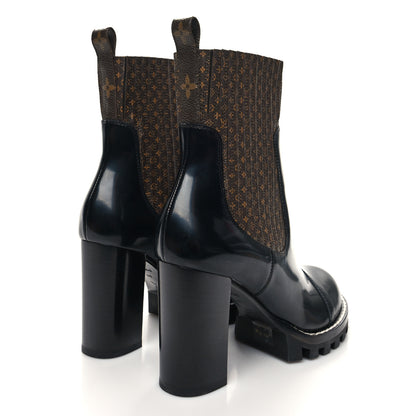 Louis Vuitton Patent Nano Monogram Ankle Star Trail Boots 39 Black 4 of 7