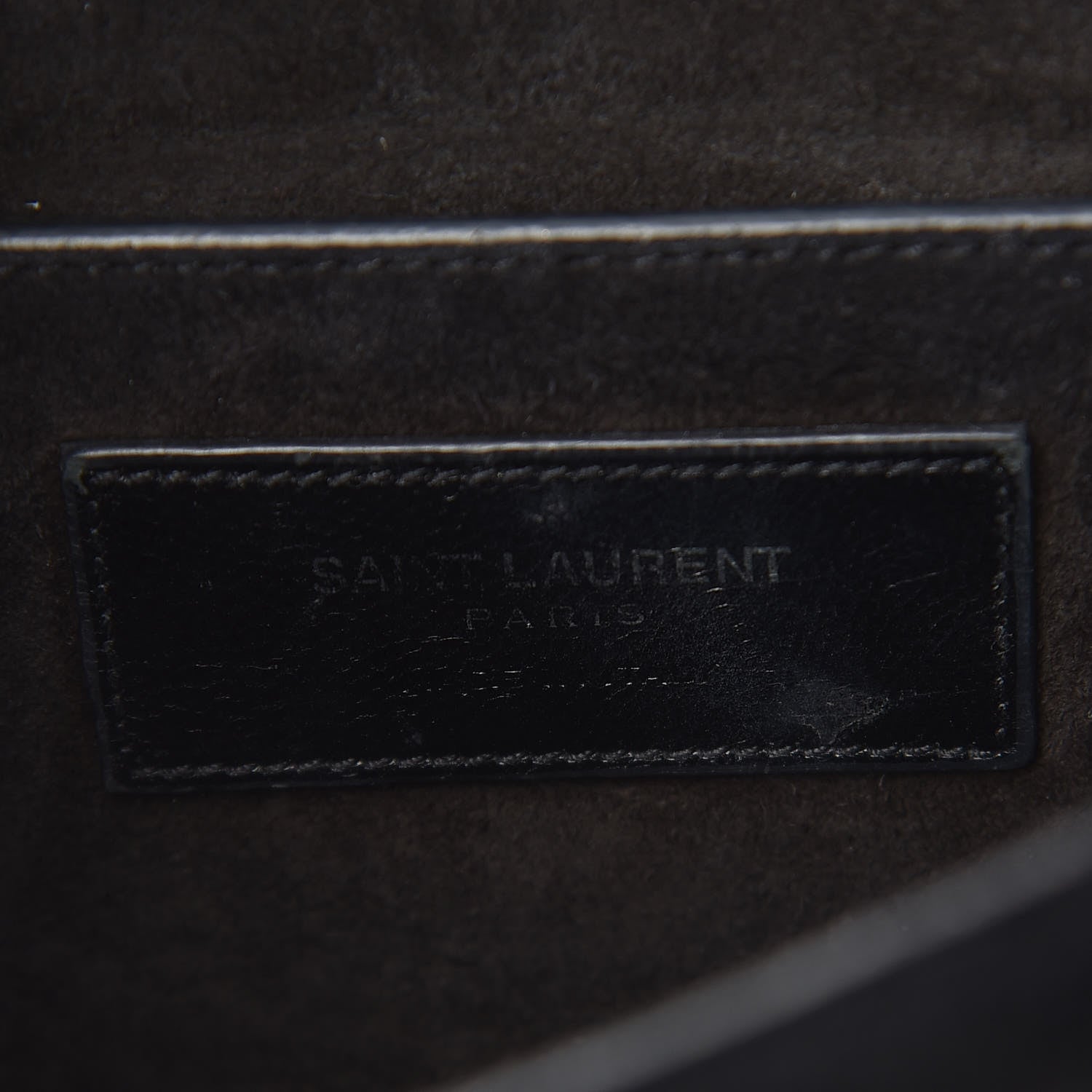 Saint Laurent Calfskin Crocodile Embossed Medium Monogram Sunset Black 6 of 11