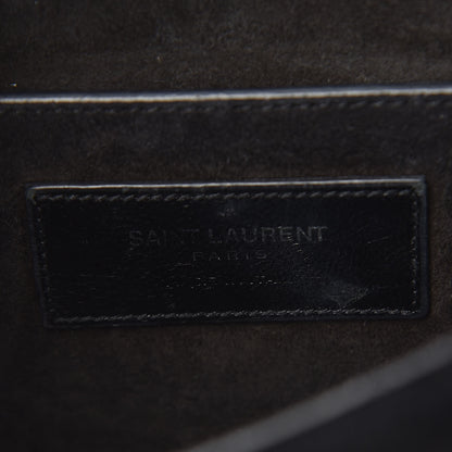 Saint Laurent Calfskin Crocodile Embossed Medium Monogram Sunset Black 6 of 11