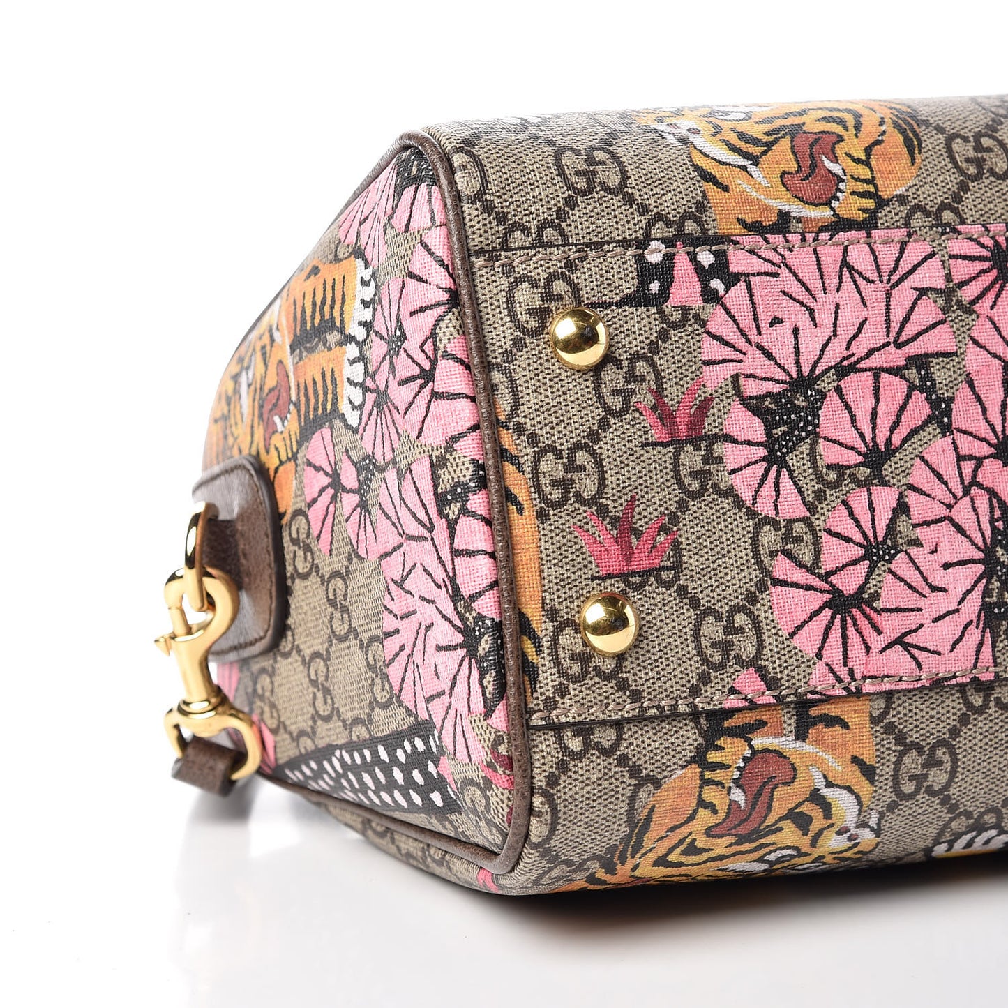 GG Supreme Monogram Bengal Small Boston Beige Pink