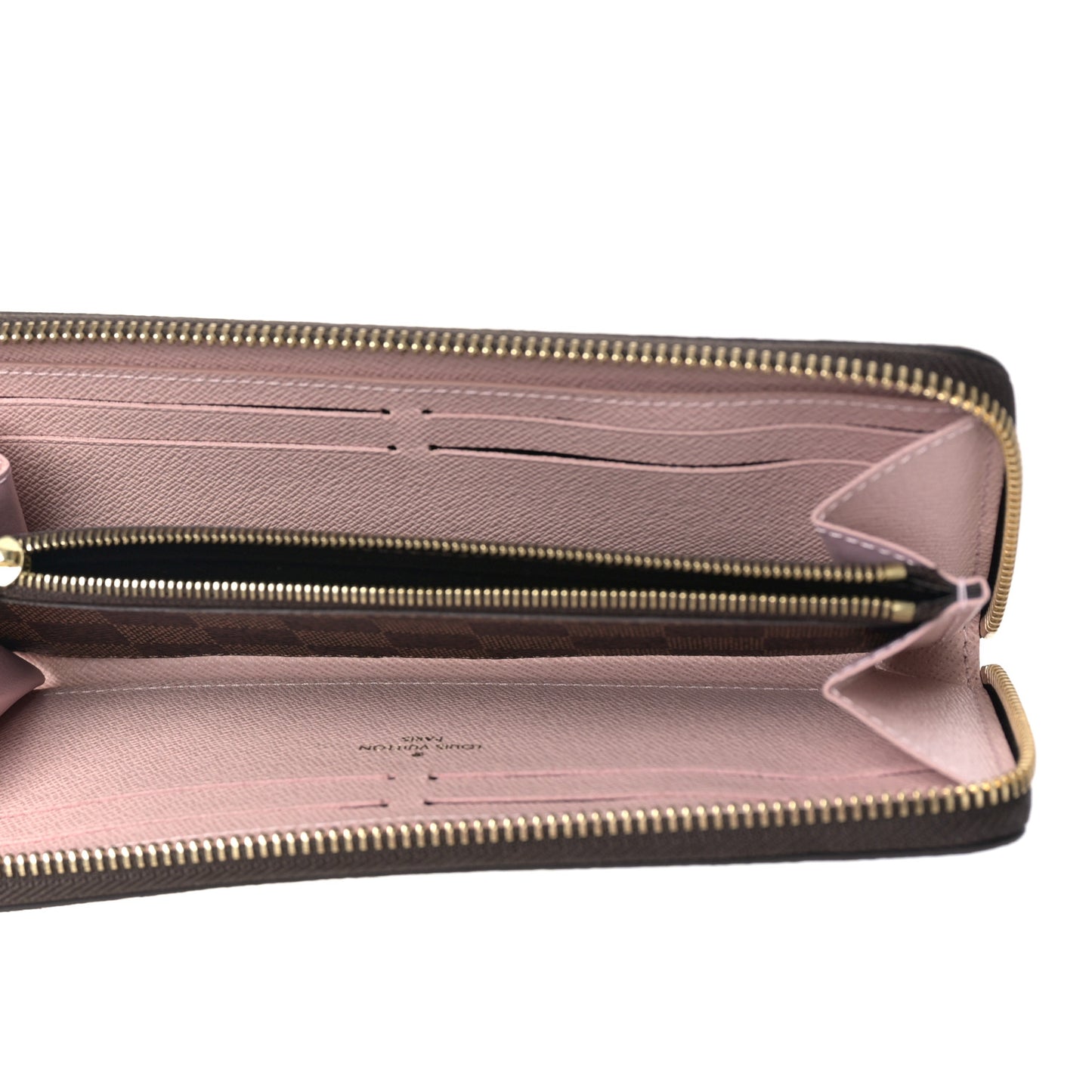 Damier Ebene Clemence Wallet Rose Ballerine