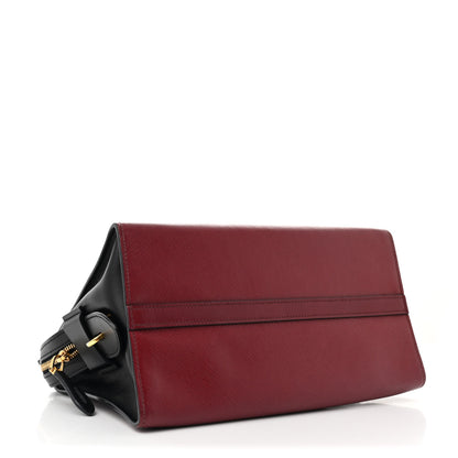 Prada Saffiano City Calfskin Small Esplanade Tote Fuoco Black 4 of 10