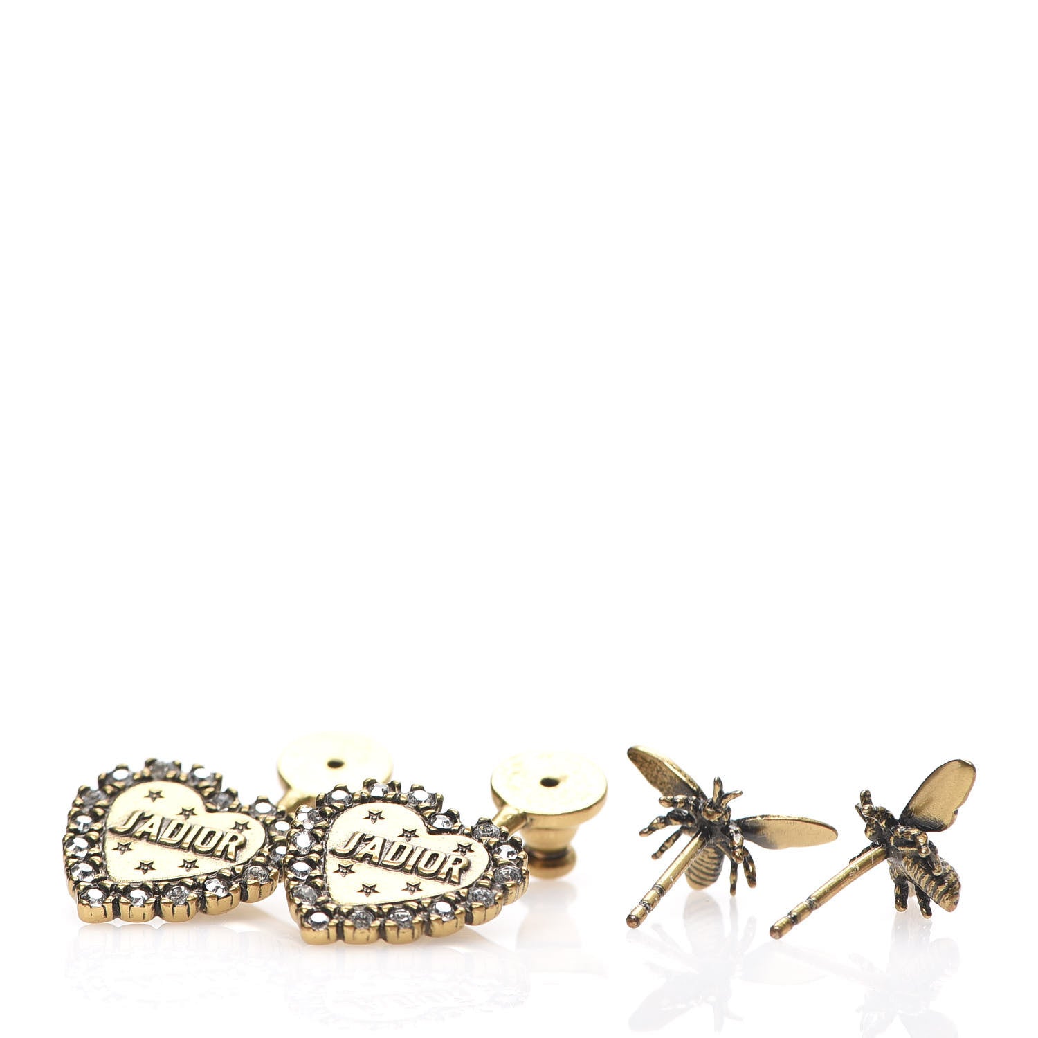 Christian Dior Metal Bee J'Adior Earrings Aged Gold 3 of 4