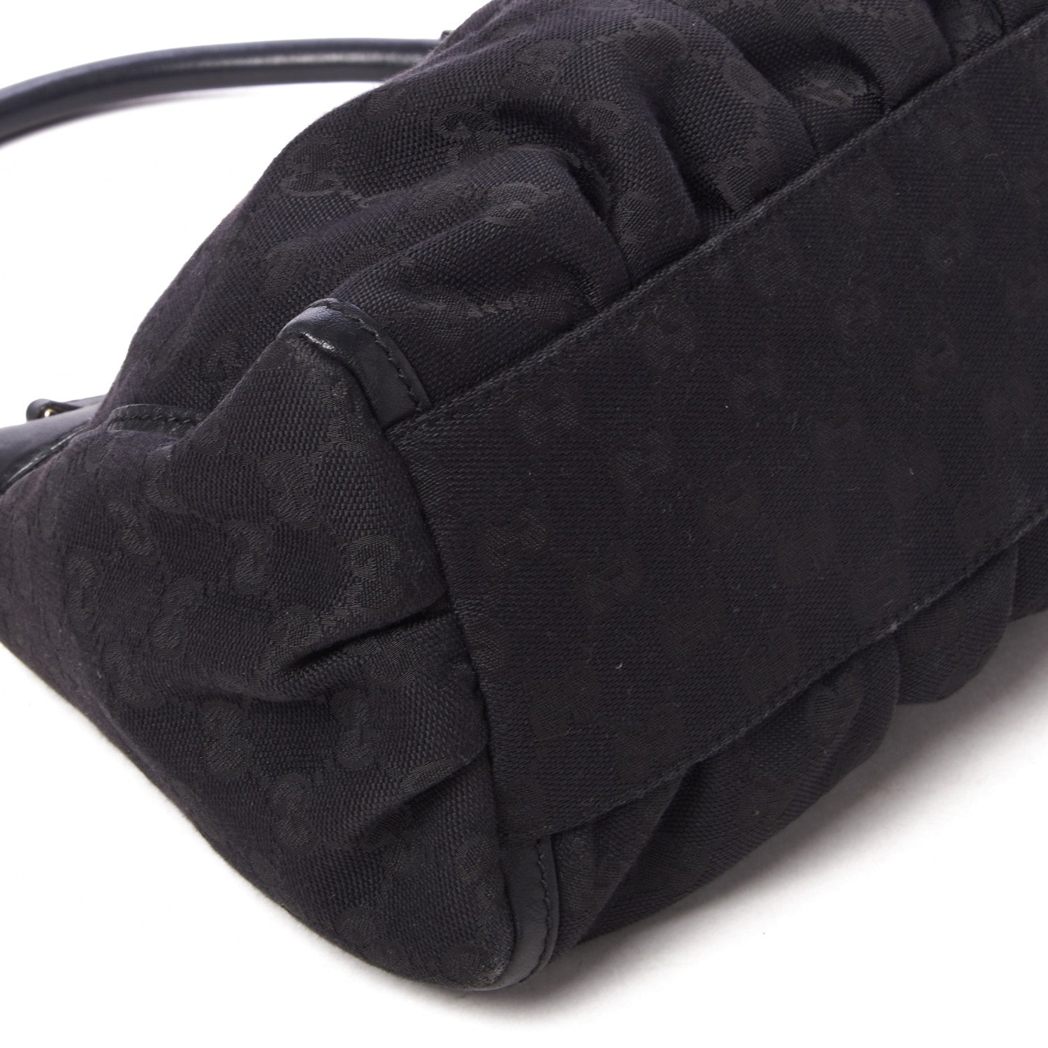 Gucci Monogram Medium D Gold Ring Hobo Black 7 of 9