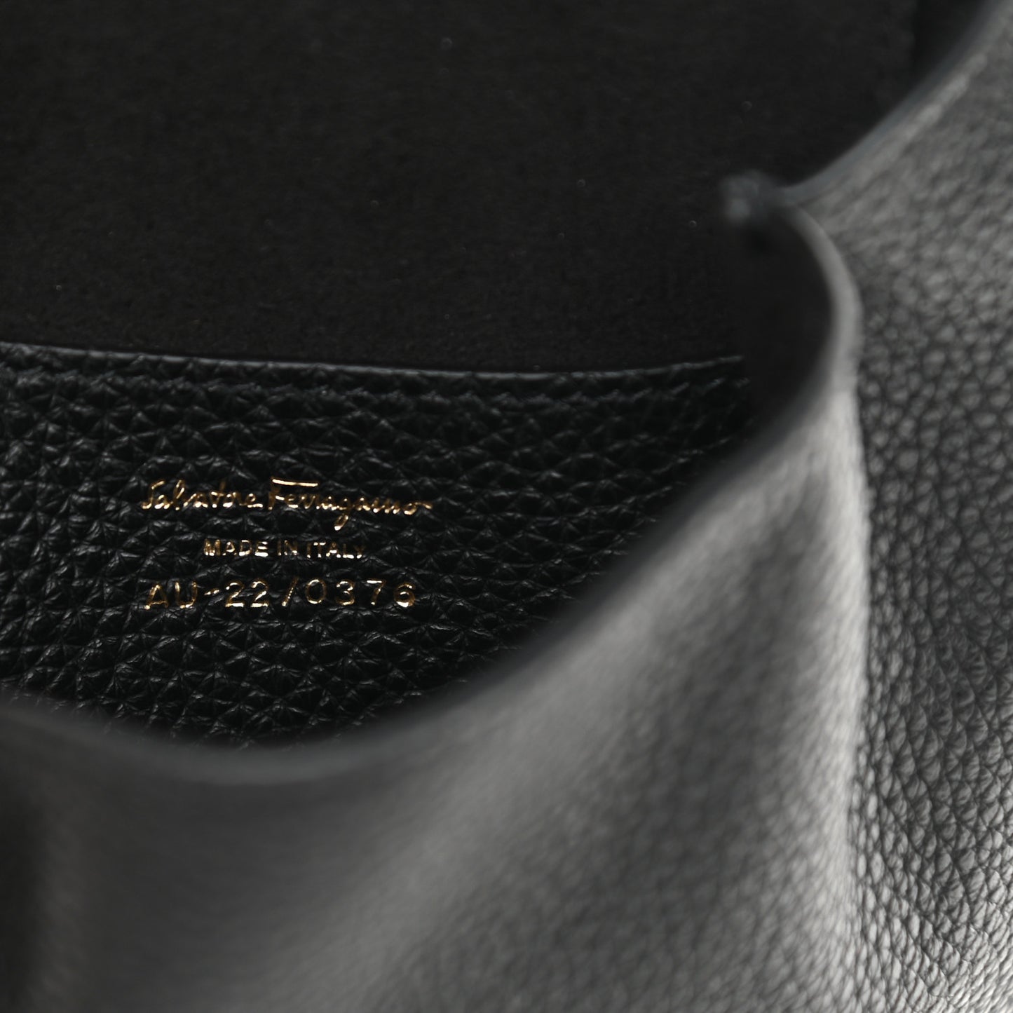 Hammered Calfskin Gancini Mini Bag Black