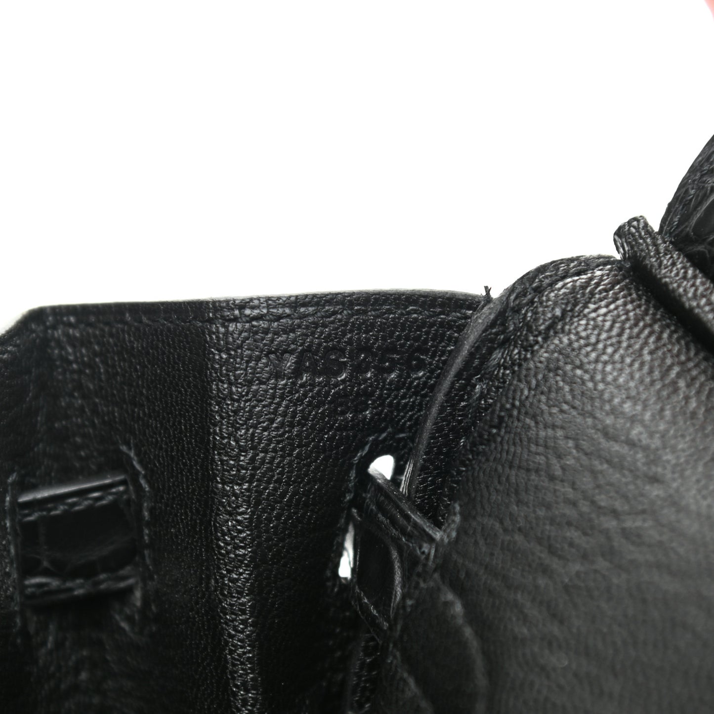 Togo Matte Alligator Birkin Touch 25 Black