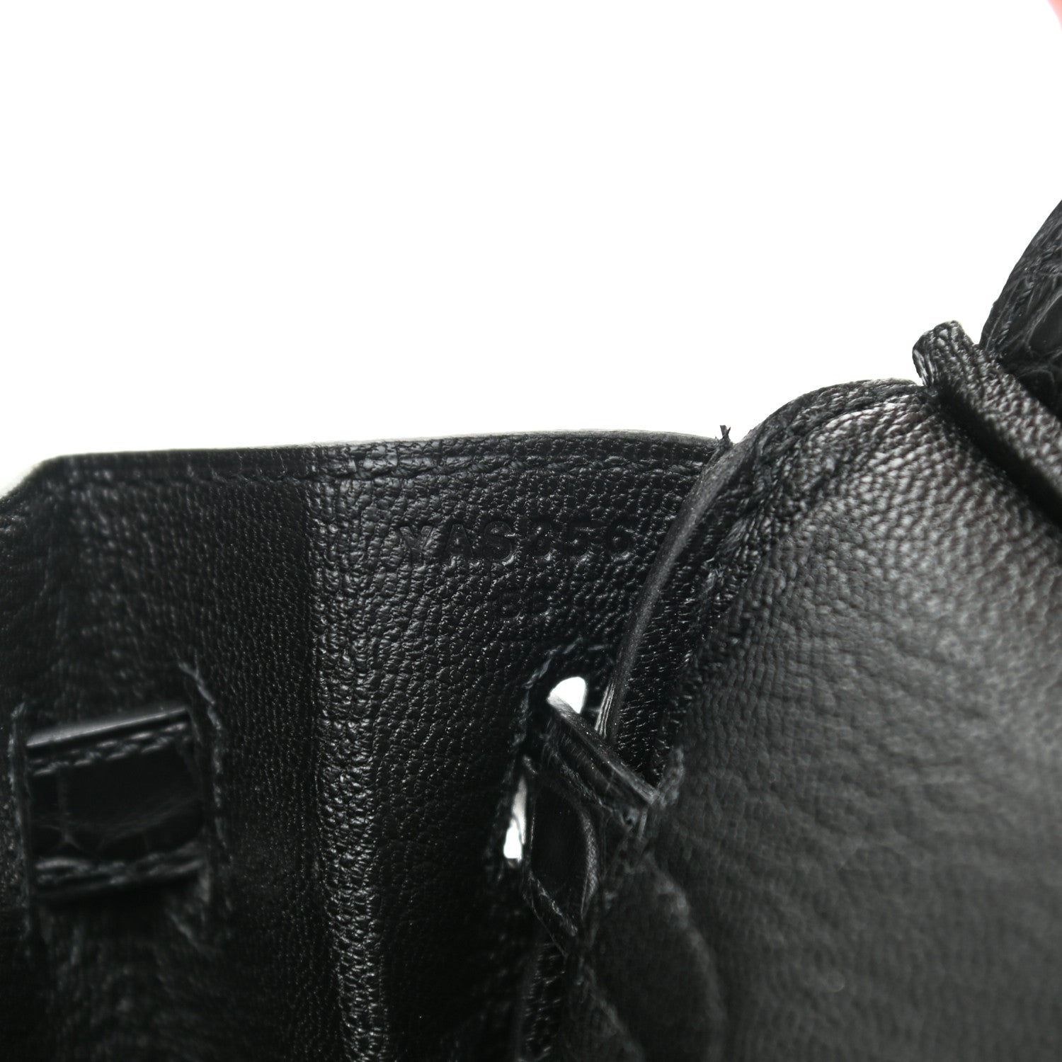 Hermes Togo Matte Alligator Birkin Touch 25 Black 7 of 9