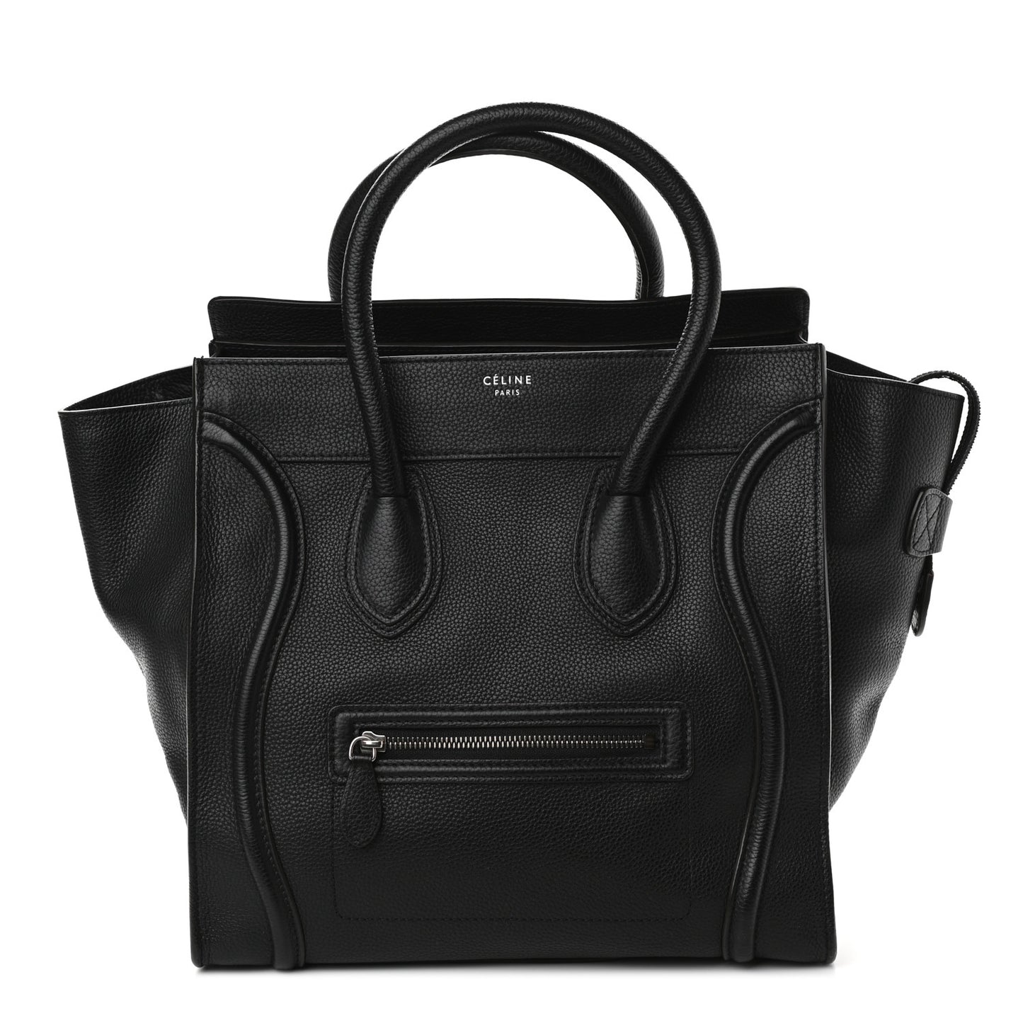 Drummed Calfskin Mini Luggage Black