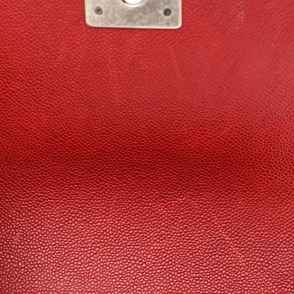 Chanel Caviar Quilted Medium Boy Flap Dark Red 8 of 11
