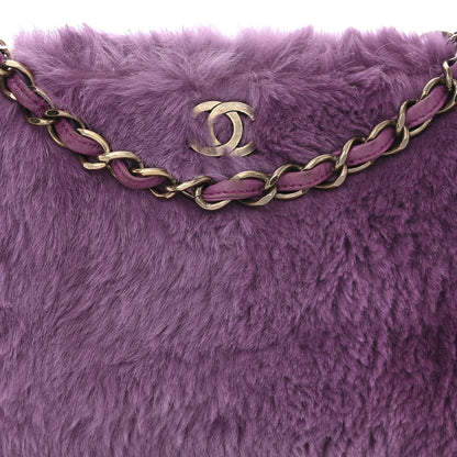 Chanel Rabbit Fur Shoulder Bag Purple 8 of 12