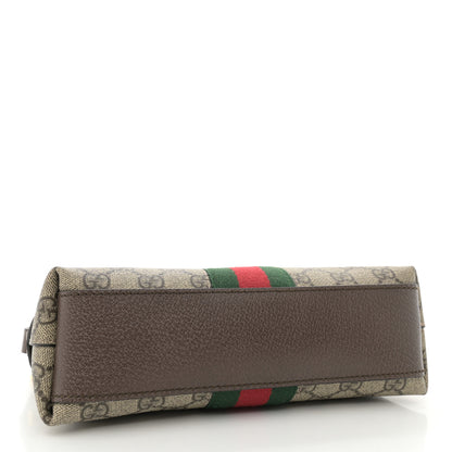 Gucci GG Supreme Monogram Textured Dollar Calfskin Web Small Ophidia Dome Shoulder Bag Beige Ebony New Acero 4 of 11