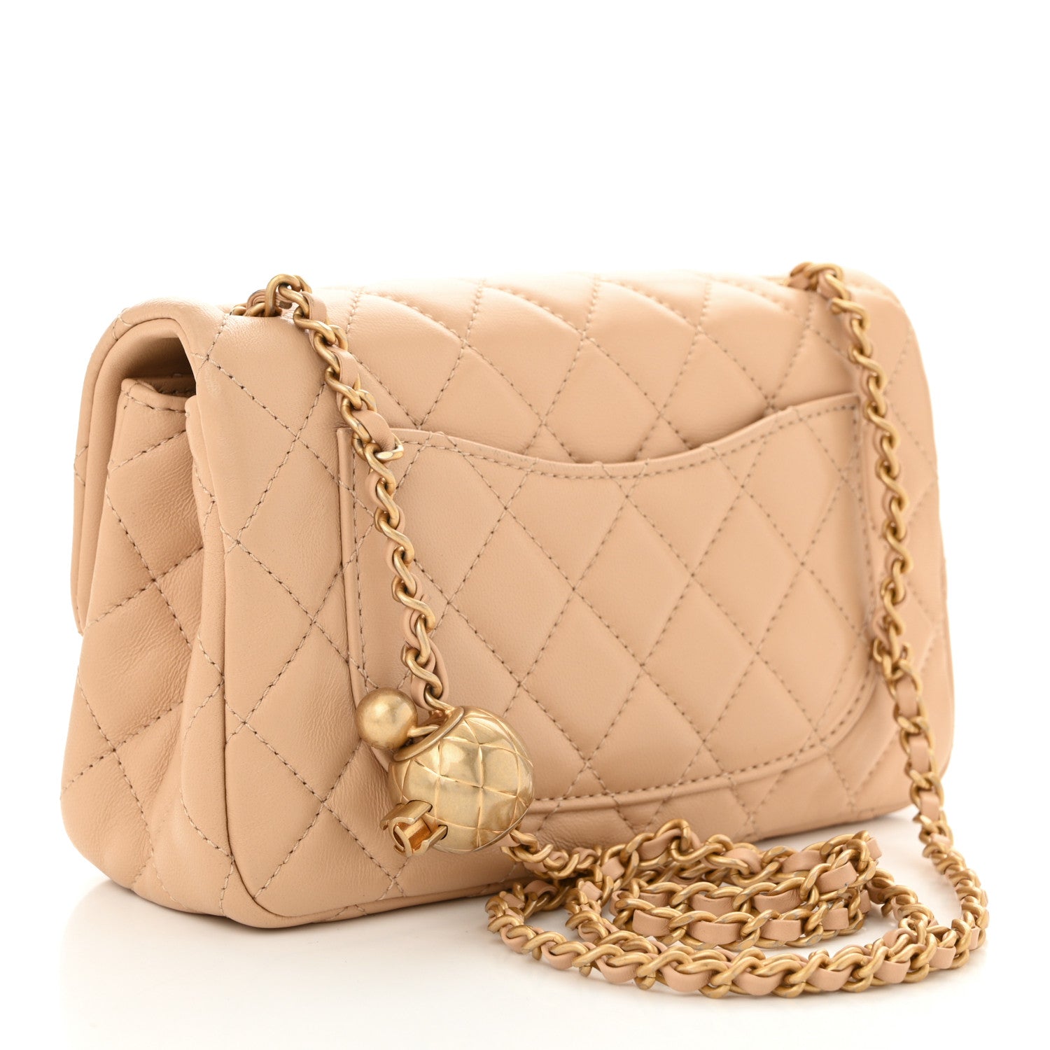 Chanel Lambskin Quilted Mini Rectangular Pearl Crush Flap Beige 2 of 10