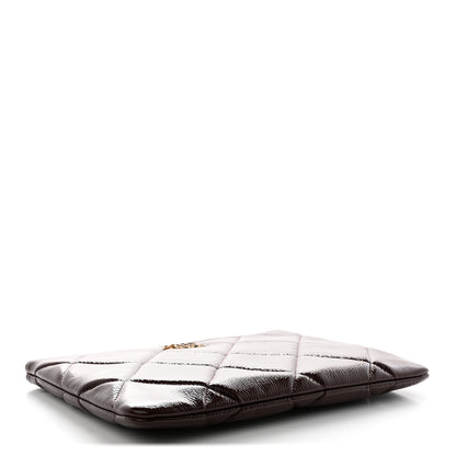 Chanel Shiny Crumpled Calfskin Large Chanel 19 Pouch Burgundy 4 of 9
