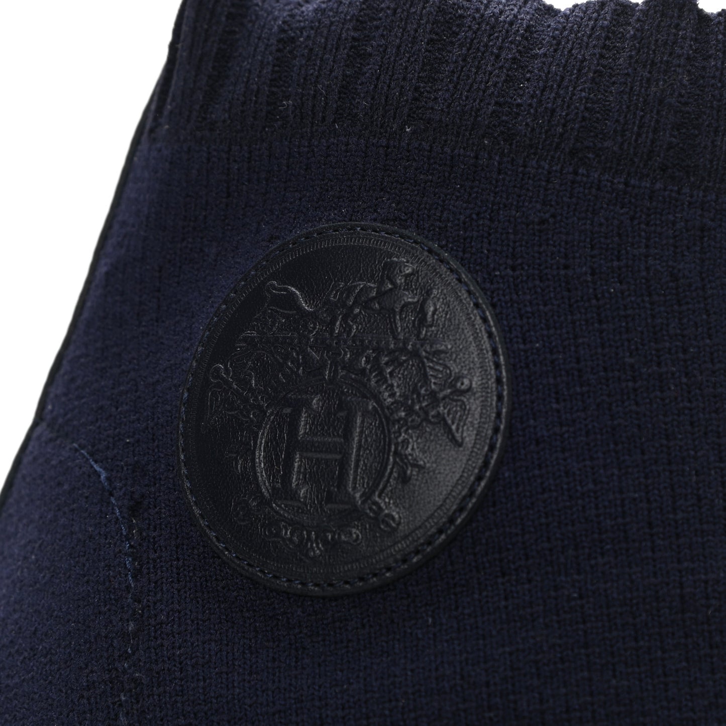 Knit Calfskin Volver Ankle Boots 38.5 Bleu Diplomatique