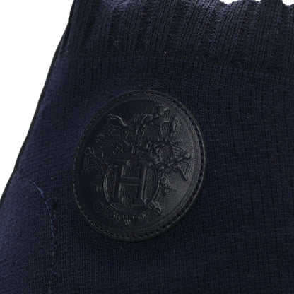 Hermes Knit Calfskin Volver Ankle Boots 38.5 Bleu Diplomatique 9 of 12