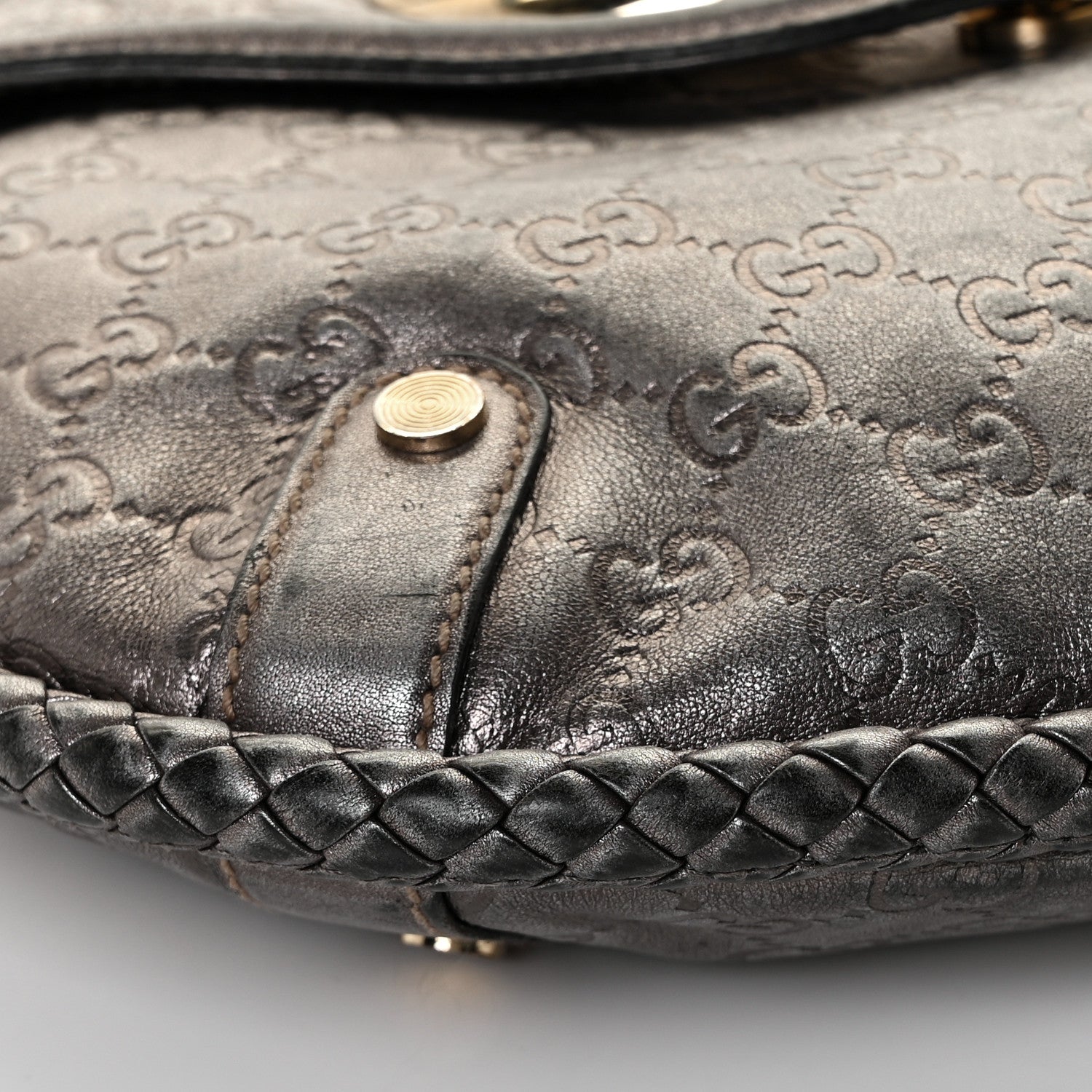 Gucci Guccissima Britt Tassel Shoulder Bag Gunmetal 8 of 12