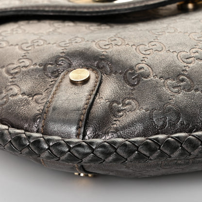 Gucci Guccissima Britt Tassel Shoulder Bag Gunmetal 8 of 12
