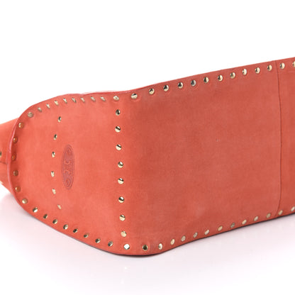 Celine Suede Studded Boogie Satchel Red 8 of 9